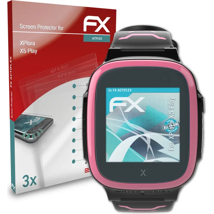 atFoliX 3x Folie kompatibel mit XPlora X5 Play klar und flexibel