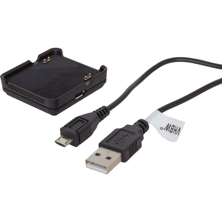 VHBW Ladestation mit Micro USB Kabel kompatibel mit Fitness Armband Garmin Vivoactive SmartWatch GPS Sportuhr Ersatz für 010-12157-10.