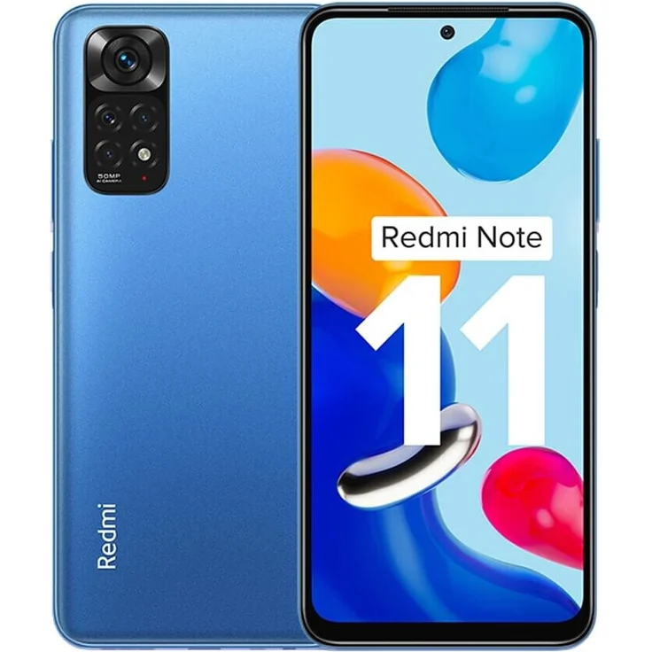 Xiaomi Redmi Note 11 Smartphone 16,33cm (6,43 Zoll) AMOLED-Display, 128GB interner Speicher, 4GB RAM, Dual-SIM, Android 11, Twilight Blue – Bild 1