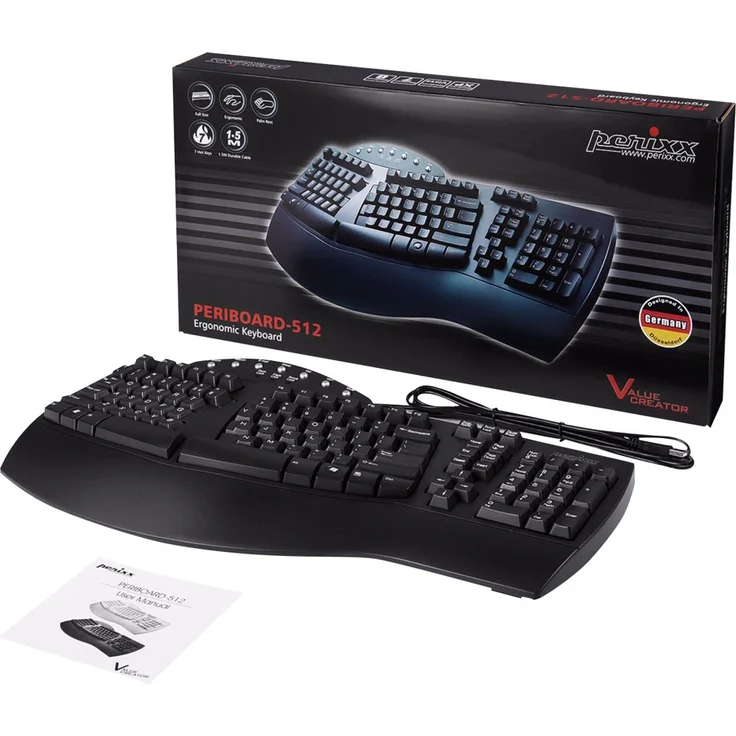 Perixx PERIBOARD-512 Classic - Tastatur - USA QWERTY - Schwarz – Bild 2