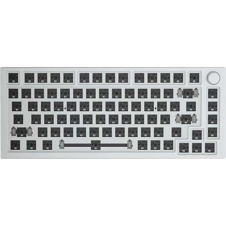 Glorious PC Gaming Race GMMK Pro White Ice 75% TKL Tastatur - Barebone, ANSI-Layout, silber