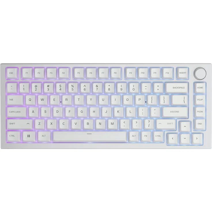 Glorious PC Gaming Race GMMK Pro White Ice 75% TKL Tastatur - Barebone, ISO-Layout, silber