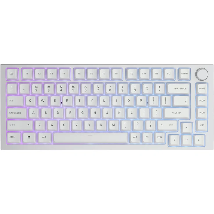 Glorious PC Gaming Race GMMK Pro White Ice 75% TKL Tastatur - Barebone, ISO-Layout, silber – Bild 1