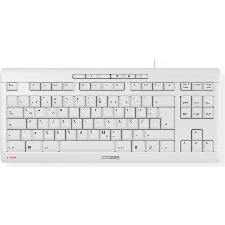 CHERRY STREAM KEYBOARD TKL Tastatur USB QWERTZ Deutsch Weiß (JK-8600DE-0) – Bild 1