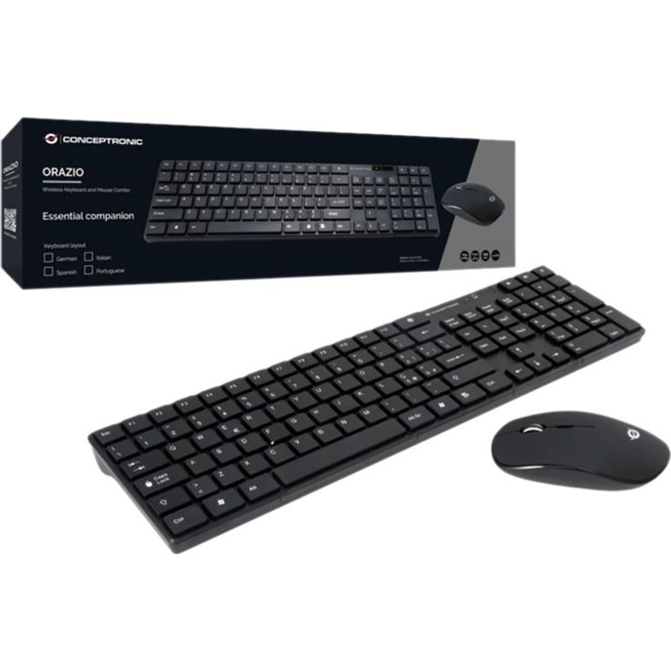 Conceptronic Orazio Tastatur RF Wireless QWERTY Portuguesisch Schwarz (ORAZIO01PT)