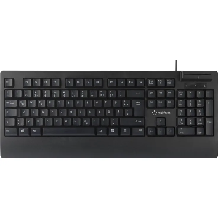 Renkforce RF-CKB-200 USB Tastatur Deutsch, QWERTZ Schwarz Chipkarten-Leser (RF-CKB-200)
