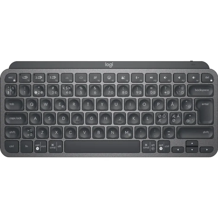 Logitech MX Keys Mini Minimalist Wireless Illuminated Keyboard Tastatur RF Wireless + Bluetooth QWERTY Nordisch Graphit (920-010492)