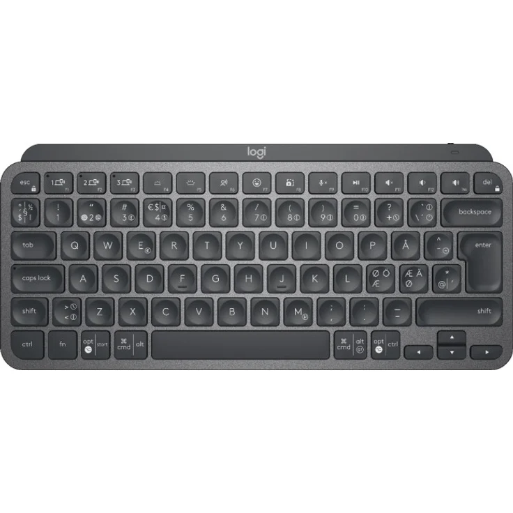 Logitech MX Keys Mini Minimalist Wireless Illuminated Keyboard Tastatur RF Wireless + Bluetooth QWERTY Nordisch Graphit (920-010492) – Bild 1
