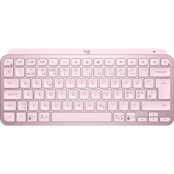 Logitech MX Keys Mini Minimalist Wireless Illuminated Keyboard Tastatur RF Wireless + Bluetooth QWERTY Nordisch Pink (920-010494) – Bild 1