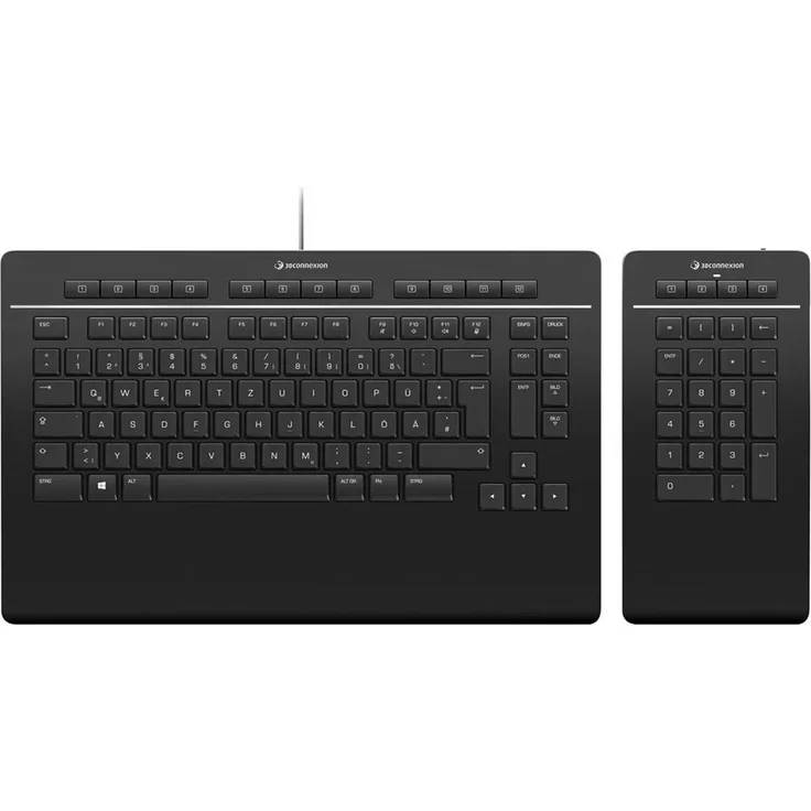 3Dconnexion Keyboard Pro with Numpad Tastatur USB + RF Wireless + Bluetooth QWERTZ Deutsch Schwarz (3DX-700091)