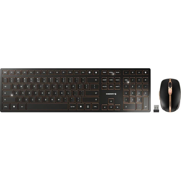 CHERRY DW 9100 SLIM Tastatur RF Wireless + Bluetooth QWERTY US Englisch Schwarz (JD-9100EU-2) – Bild 1