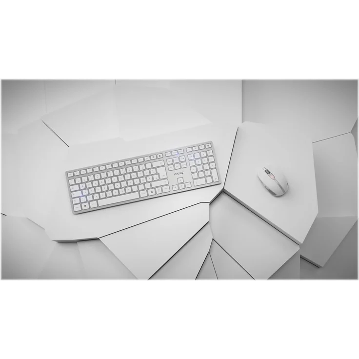CHERRY DW 9100 SLIM Tastatur RF Wireless + Bluetooth QWERTY UK Englisch Silber (JD-9100GB-1) – Bild 2