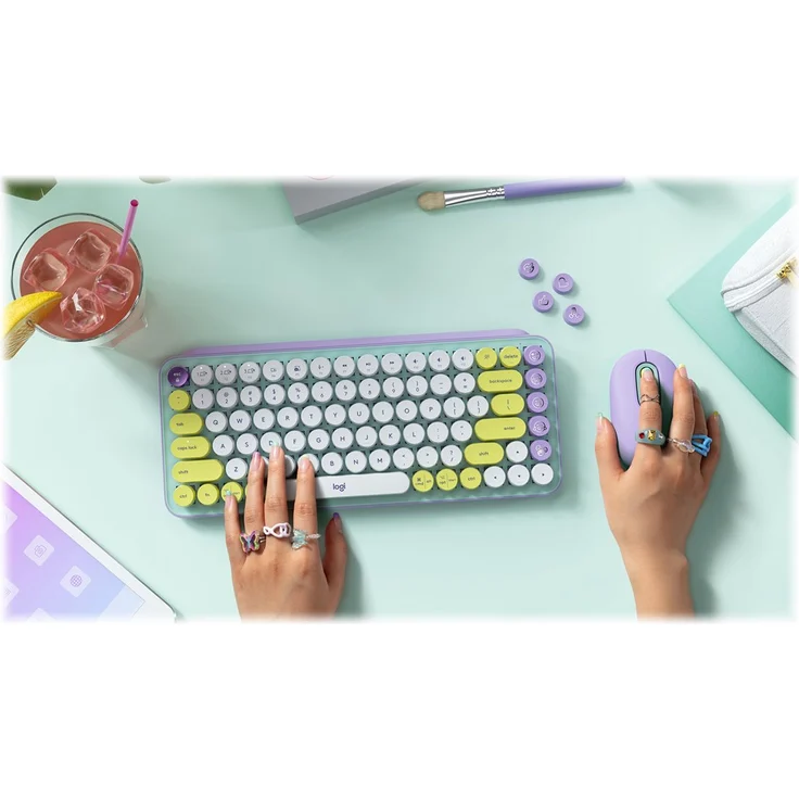 Logitech POP Keys Wireless Mechanical Keyboard With Emoji Keys Tastatur RF Wireless + Bluetooth QWERTZ Deutsch Mintfarbe (920-010720) – Bild 5