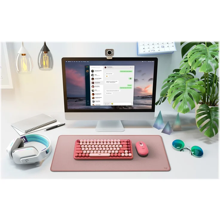 Logitech POP Keys Wireless Mechanical Keyboard With Emoji Keys Tastatur RF Wireless + Bluetooth QWERTZ Deutsch Burgund, Pink, Rose (920-010721) – Bild 7