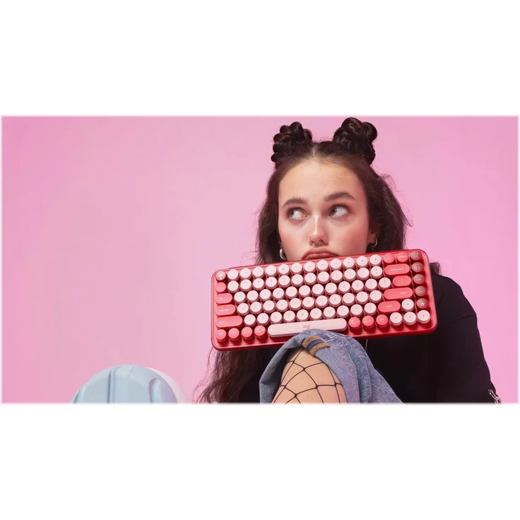 Logitech POP Keys Wireless Mechanical Keyboard With Emoji Keys Tastatur RF Wireless + Bluetooth QWERTZ Deutsch Burgund, Pink, Rose (920-010721) – Bild 10