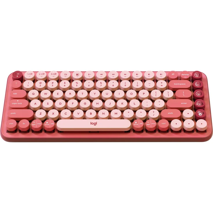 Logitech POP Keys Wireless Mechanical Keyboard With Emoji Keys Tastatur RF Wireless + Bluetooth QWERTZ Deutsch Burgund, Pink, Rose (920-010721) – Bild 2