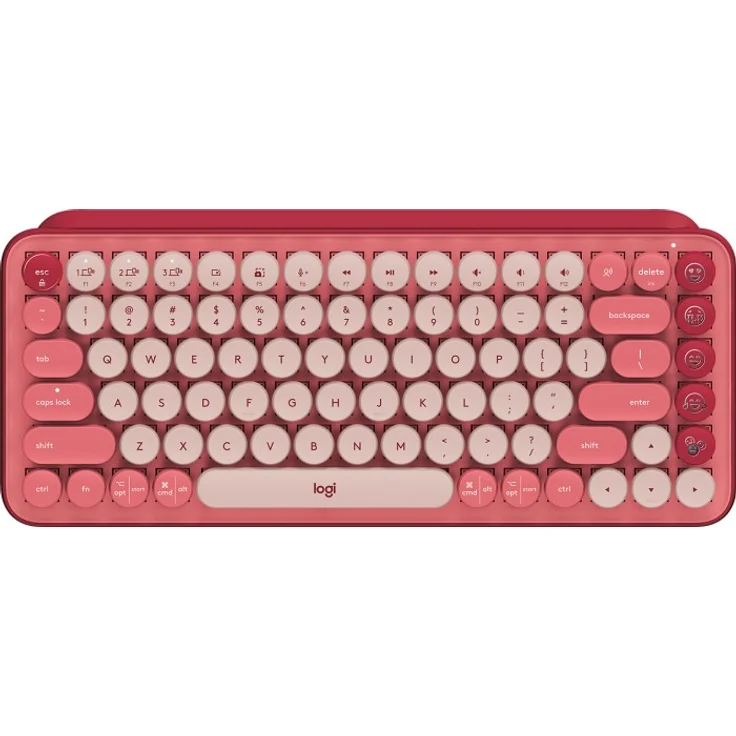 Logitech POP Keys Wireless Mechanical Keyboard With Emoji Keys Tastatur RF Wireless + Bluetooth QWERTZ Deutsch Burgund, Pink, Rose (920-010721) – Bild 1