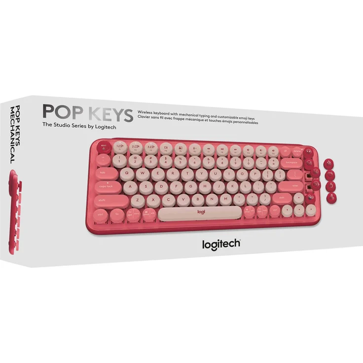 Logitech POP Keys Wireless Mechanical Keyboard With Emoji Keys Tastatur Bluetooth AZERTY Französisch Pink (920-010724) – Bild 11