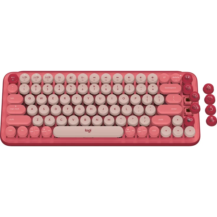 Logitech POP Keys Wireless Mechanical Keyboard With Emoji Keys Tastatur Bluetooth AZERTY Französisch Pink (920-010724) – Bild 8