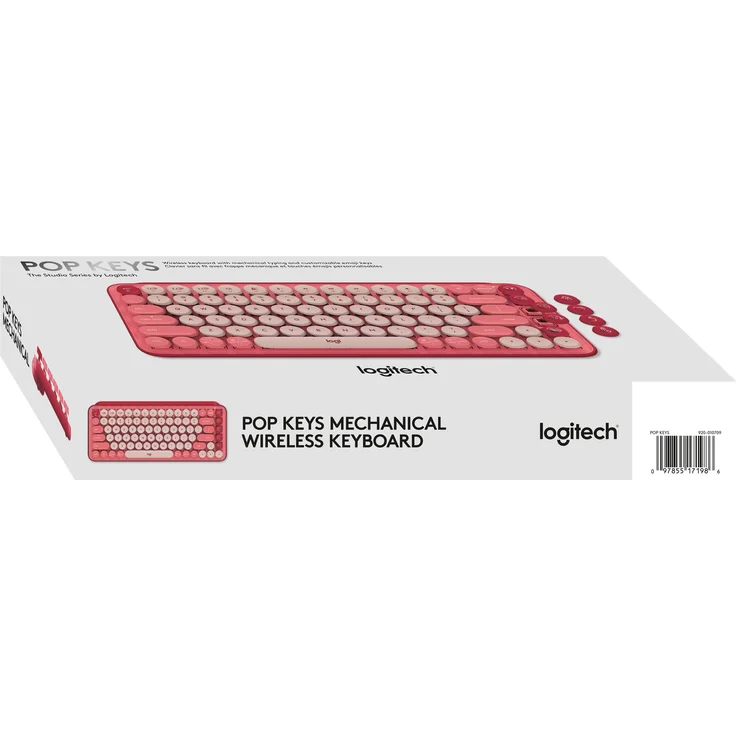Logitech POP Keys Wireless Mechanical Keyboard With Emoji Keys Tastatur Bluetooth AZERTY Französisch Pink (920-010724) – Bild 5