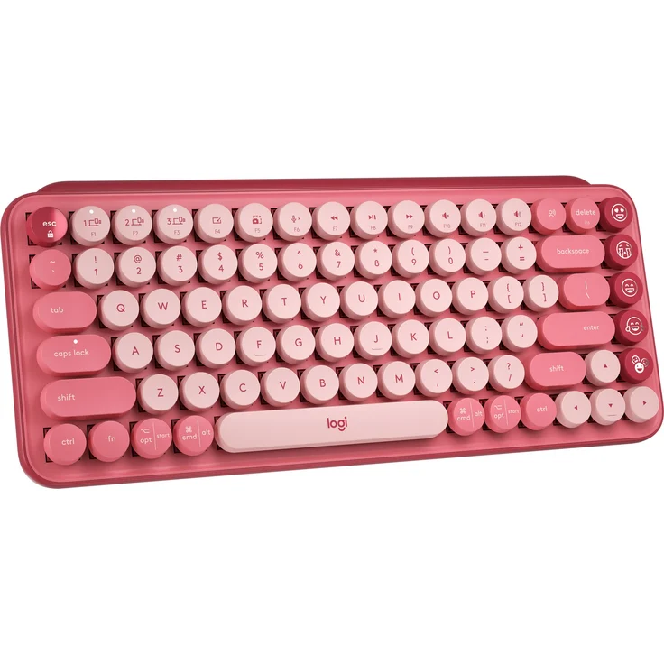 Logitech POP Keys Wireless Mechanical Keyboard With Emoji Keys Tastatur Bluetooth AZERTY Französisch Pink (920-010724) – Bild 7