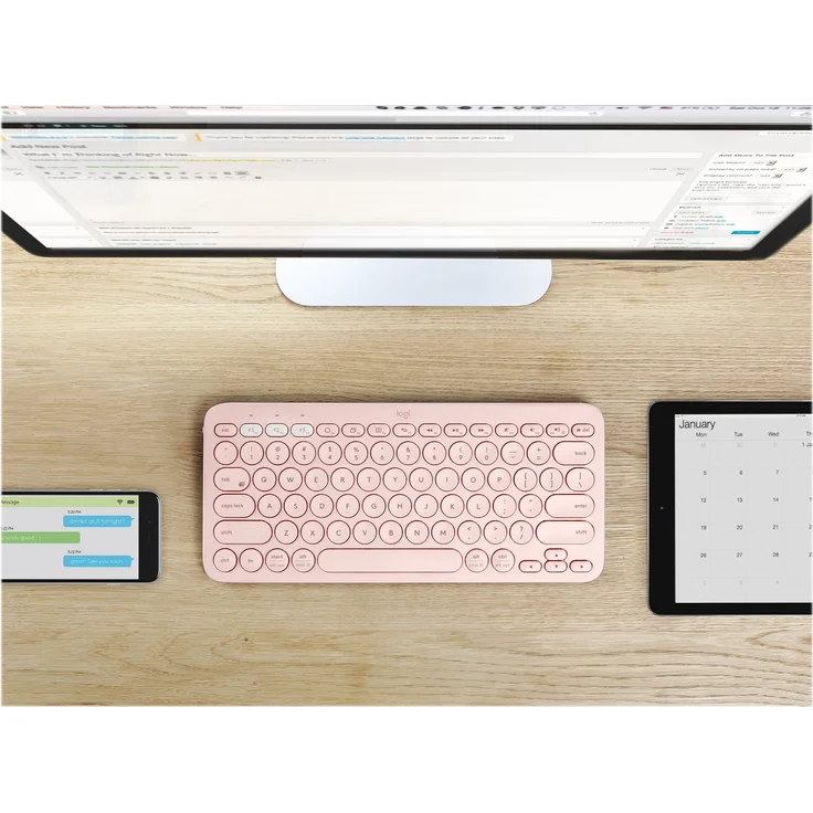 Logitech K380 Multi-Device Bluetooth® Keyboard Tastatur QWERTZ Deutsch Pink (920-009583) – Bild 4