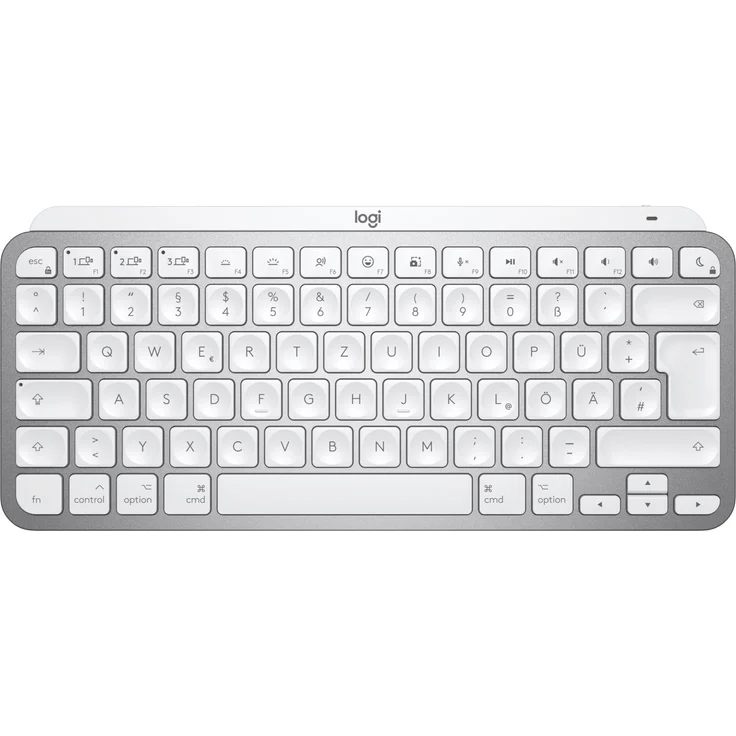 Logitech MX Keys Mini For Mac Minimalist Wireless Illuminated Keyboard Tastatur Bluetooth QWERTZ Deutsch Grau (920-010519) – Bild 1