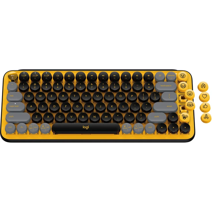Logitech POP Keys Wireless Mechanical Keyboard With Emoji Keys Tastatur RF Wireless + Bluetooth AZERTY Französisch Schwarz, Grau, Gelb (920-010722) – Bild 7