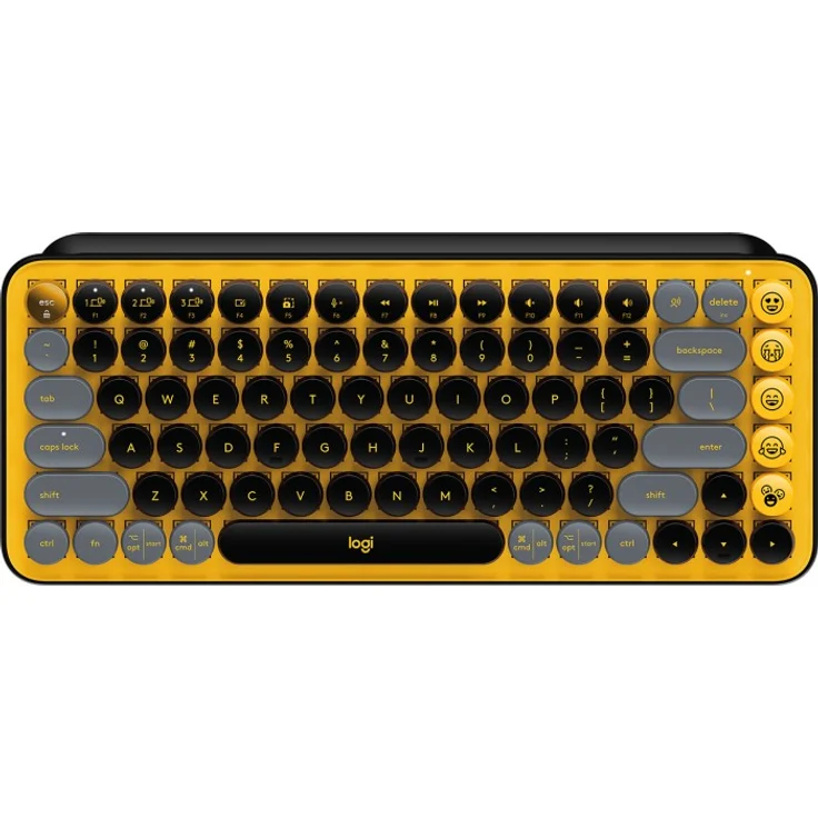 Logitech POP Keys Wireless Mechanical Keyboard With Emoji Keys Tastatur RF Wireless + Bluetooth AZERTY Französisch Schwarz, Grau, Gelb (920-010722) – Bild 1