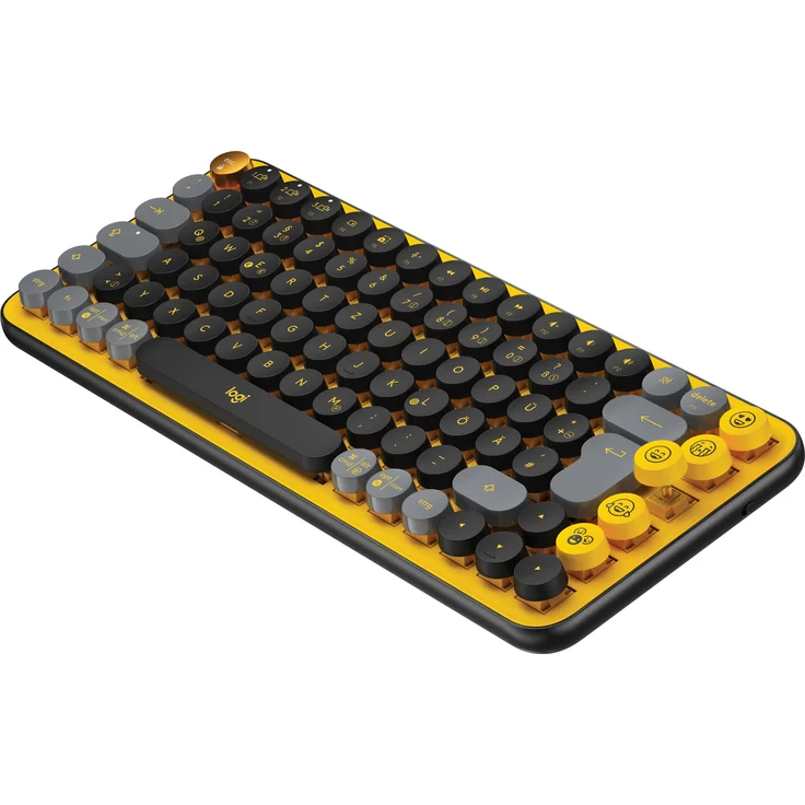 Logitech POP Keys Wireless Mechanical Keyboard With Emoji Keys Tastatur Bluetooth QWERTZ Deutsch Schwarz, Grau, Gelb (920-010719) – Bild 3