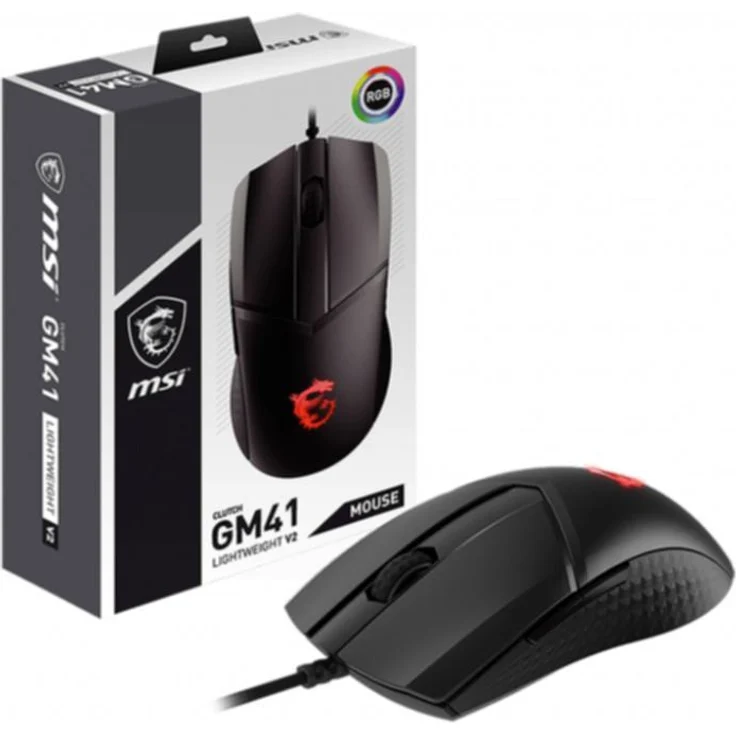 MSI CLUTCH GM41 LIGHTWEIGHT V2 - Maus - optisch - 6 Tasten - kabelgebunden - USB (S12-0400D20-C54) – Bild 4