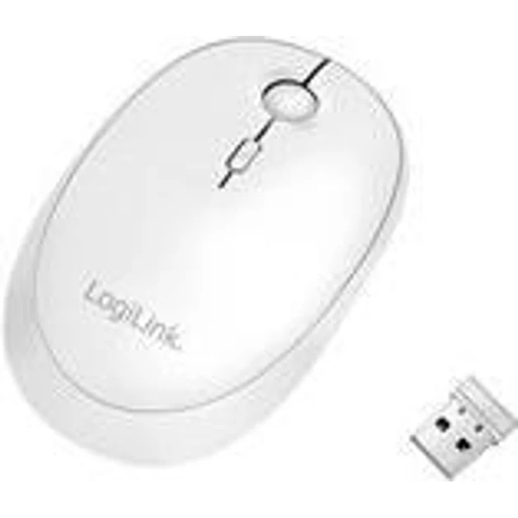 Logilink - Maus - optisch - kabellos - 2.4 GHz, Bluetooth 4.0 - kabelloser Empfänger (USB) - weiß (ID0205)
