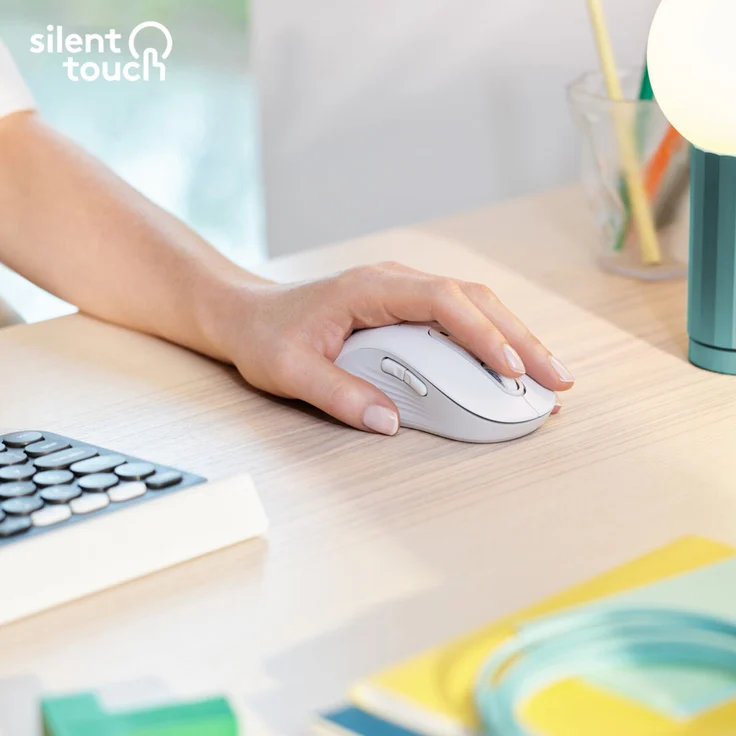 Logitech Signature M650 L - Maus - large size - Für Linkshänder - optisch - 5 Tasten - kabellos - Bluetooth, 2.4 GHz - Logitech Logi Bolt USB-Receiver - Off-White – Bild 9