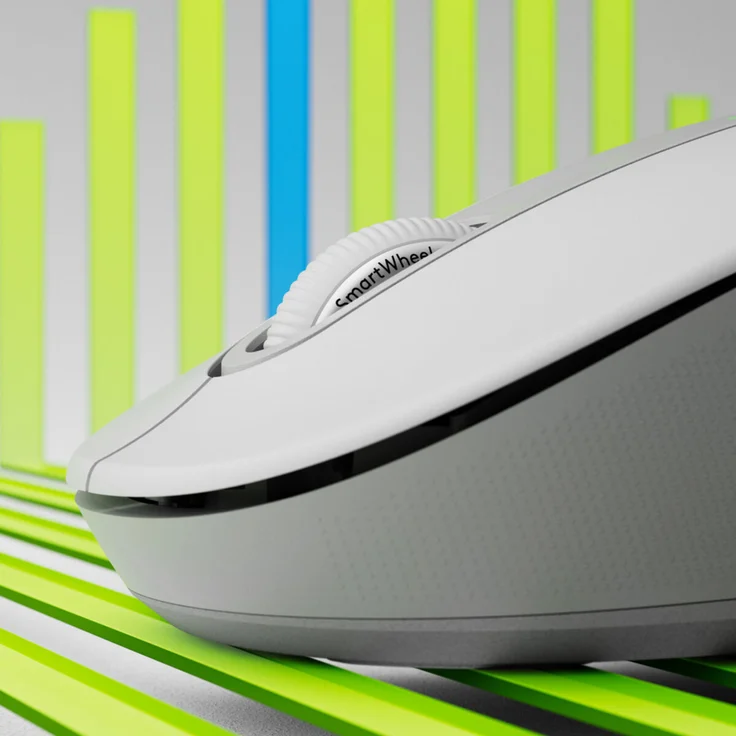 Logitech Signature M650 L - Maus - large size - Für Linkshänder - optisch - 5 Tasten - kabellos - Bluetooth, 2.4 GHz - Logitech Logi Bolt USB-Receiver - Off-White – Bild 8