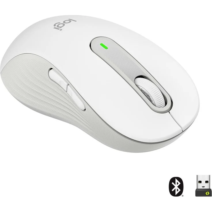 Logitech Signature M650 L - Maus - large size - Für Linkshänder - optisch - 5 Tasten - kabellos - Bluetooth, 2.4 GHz - Logitech Logi Bolt USB-Receiver - Off-White – Bild 2