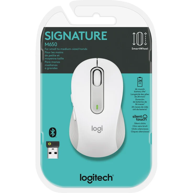 Logitech Signature M650 Gr.M Kabellose Maus Weiß – Bild 6