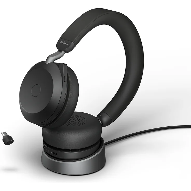 Jabra Evolve2 75 UC schwarz + Ladestation + Link 380c – Bild 1