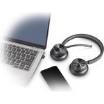 Poly BT Headset Voyager 4320 UC Stereo USB-C Teams mit Stand