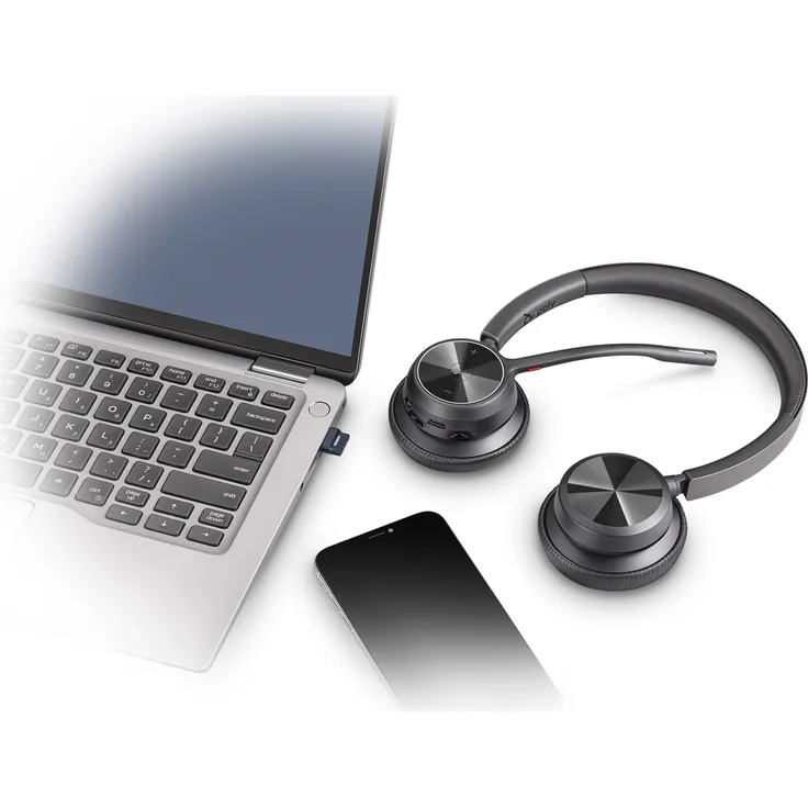 Poly BT Headset Voyager 4320 UC Stereo USB-C Teams mit Stand