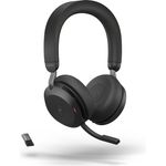 Jabra Evolve2 75 Wireless PC Headset with 8-Microphone Technology - Dual Foam Stereo Headphones with Advanced Active Noise Cancellation, USB-A Bluetooth Adapter and MS Teams-compatibility - Black