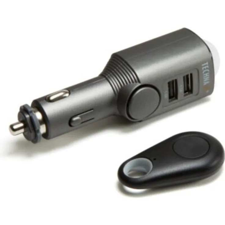 Technaxx TX-100 Auto-/Wohnmobil-/Boots-Alarm, Mobiler Mini Alarm mit Bewegungserkennung + Fernbedienung und Autoladegerät, 2x USB, 6 Tage Standby, 110dB Alarm Sound zur Abschreckung