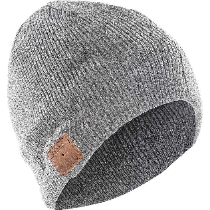 Leicke Music Beanie, Kopfhörer-Mütze, Bluetooth, Mikrofon, hellgrau – Bild 2