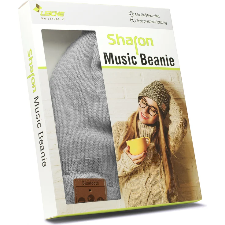 Leicke Music Beanie, Kopfhörer-Mütze, Bluetooth, Mikrofon, hellgrau – Bild 7