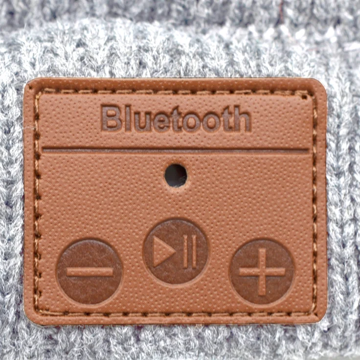 Leicke Music Beanie, Kopfhörer-Mütze, Bluetooth, Mikrofon, hellgrau – Bild 4