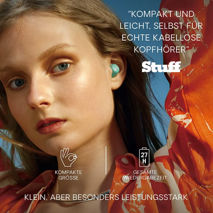 Urbanista Lisbon Coral Peach True Wireless In-Ear-Kopfhörer, Bluetooth, Koralle, rot – Bild 3