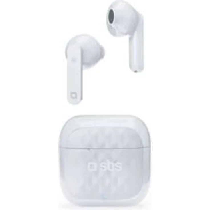 SBS Stereo Wireless Earphones, 200 mAh charging base, touch controls and micro, True Wireless In-Ear-Kopfhörer, weiß
