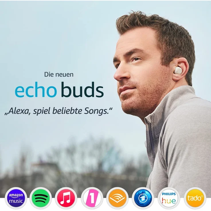 Amazon Echo Buds (2. Gen) (B085WV3FZM) True Wireless In-Ear-Kopfhörer, Amazon Alexa, weiß – Bild 2