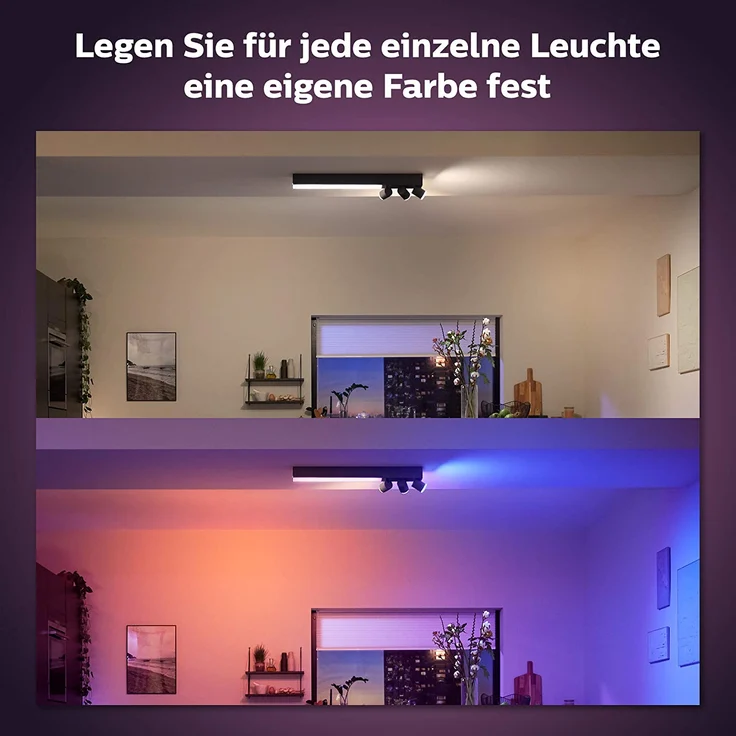 Philips Hue White & Color Ambiance Centris LED 3-er Spotleuchte, dimmbar, 16 Mio. Farben, steuerbar via App / Bluetooth, kompatibel mit Amazon Alexa (Echo, Echo Dot), weiß – Bild 4