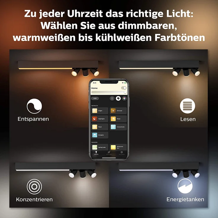 Philips Hue White & Color Ambiance Centris LED 3-er Spotleuchte, dimmbar, 16 Mio. Farben, steuerbar via App / Bluetooth, kompatibel mit Amazon Alexa (Echo, Echo Dot), weiß – Bild 7