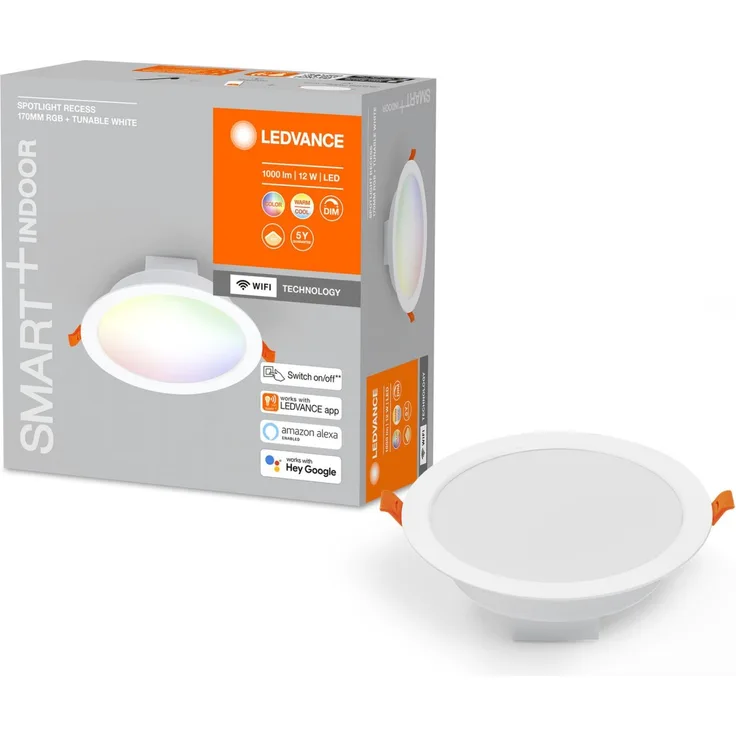 LEDVANCE SMART+ LED SPOT Einbauleuchte Tunable White WiFi 17 cm Kunststoff Weiß, 573376